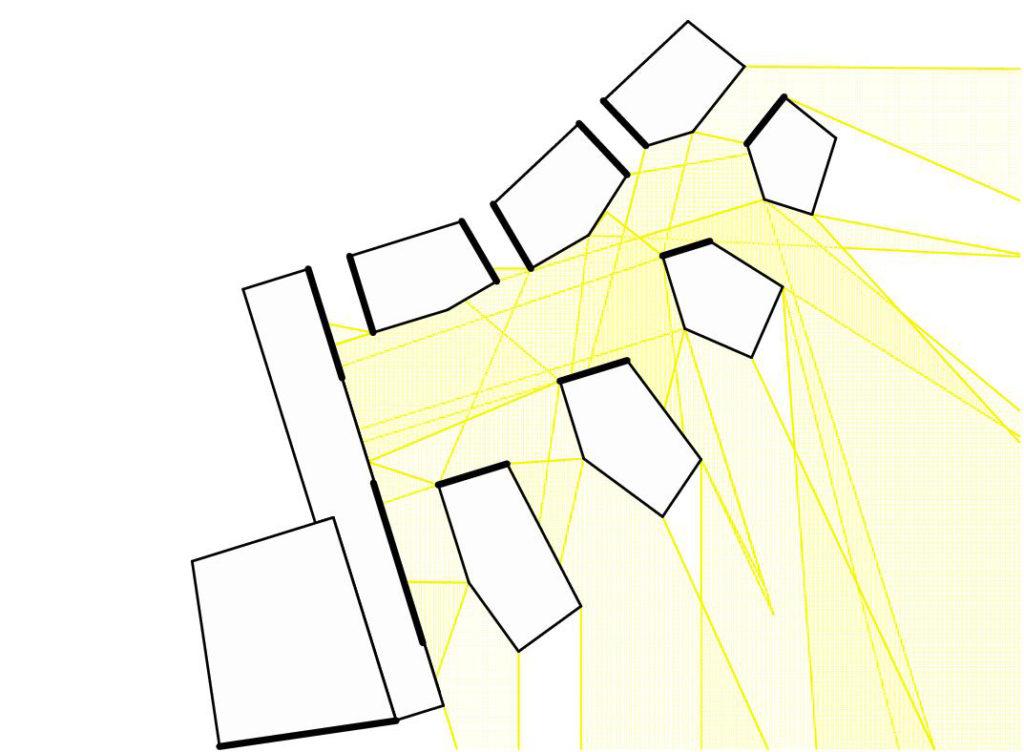 Plan: Draufsicht von Gebäuden