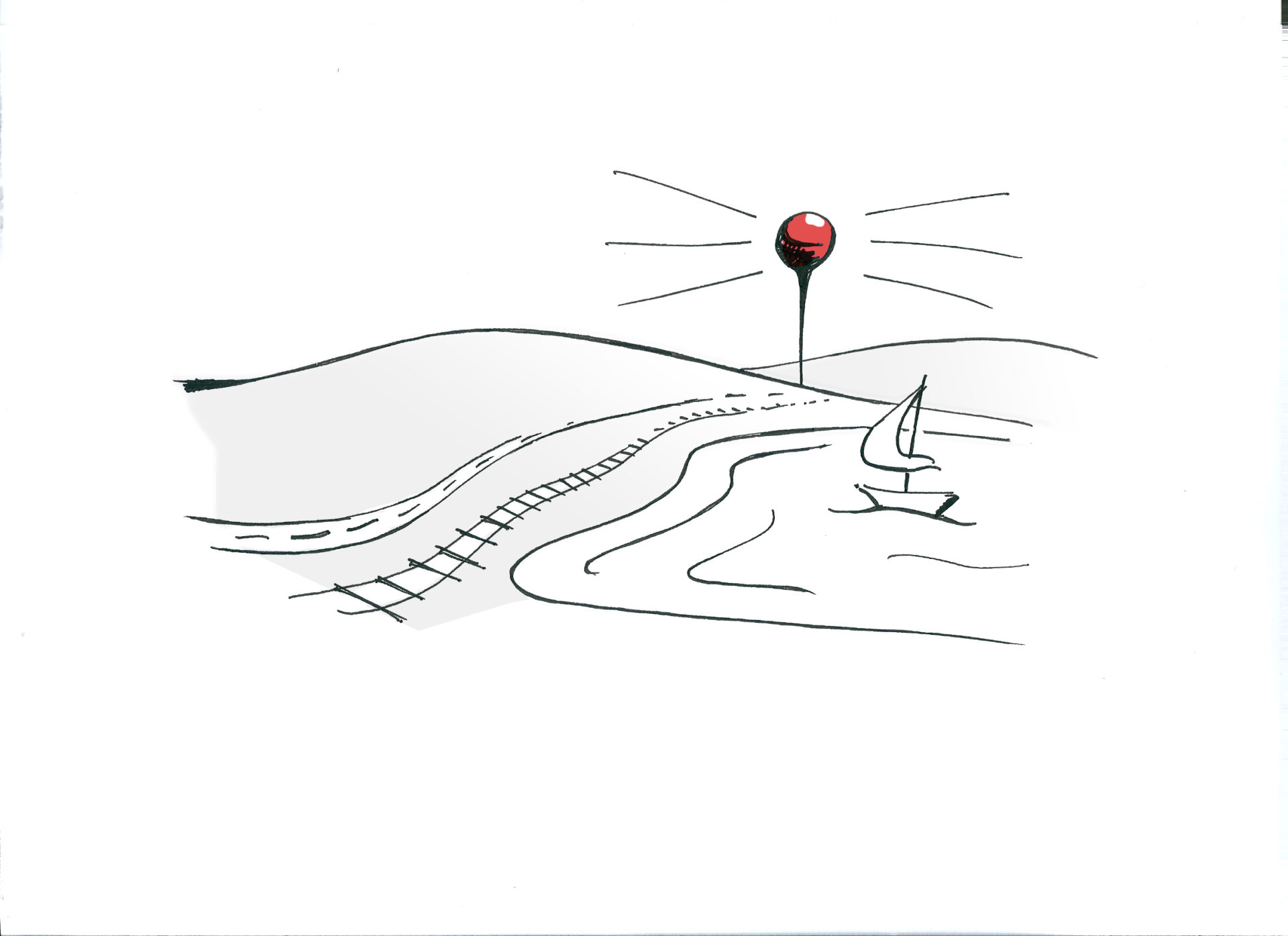 skizze Horizont mit Pin