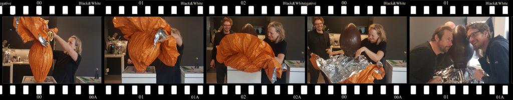 Bildstreifen Schokoei auspacken